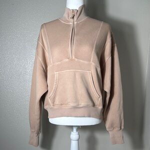 Women's Beige Quarter-Zip Sweater